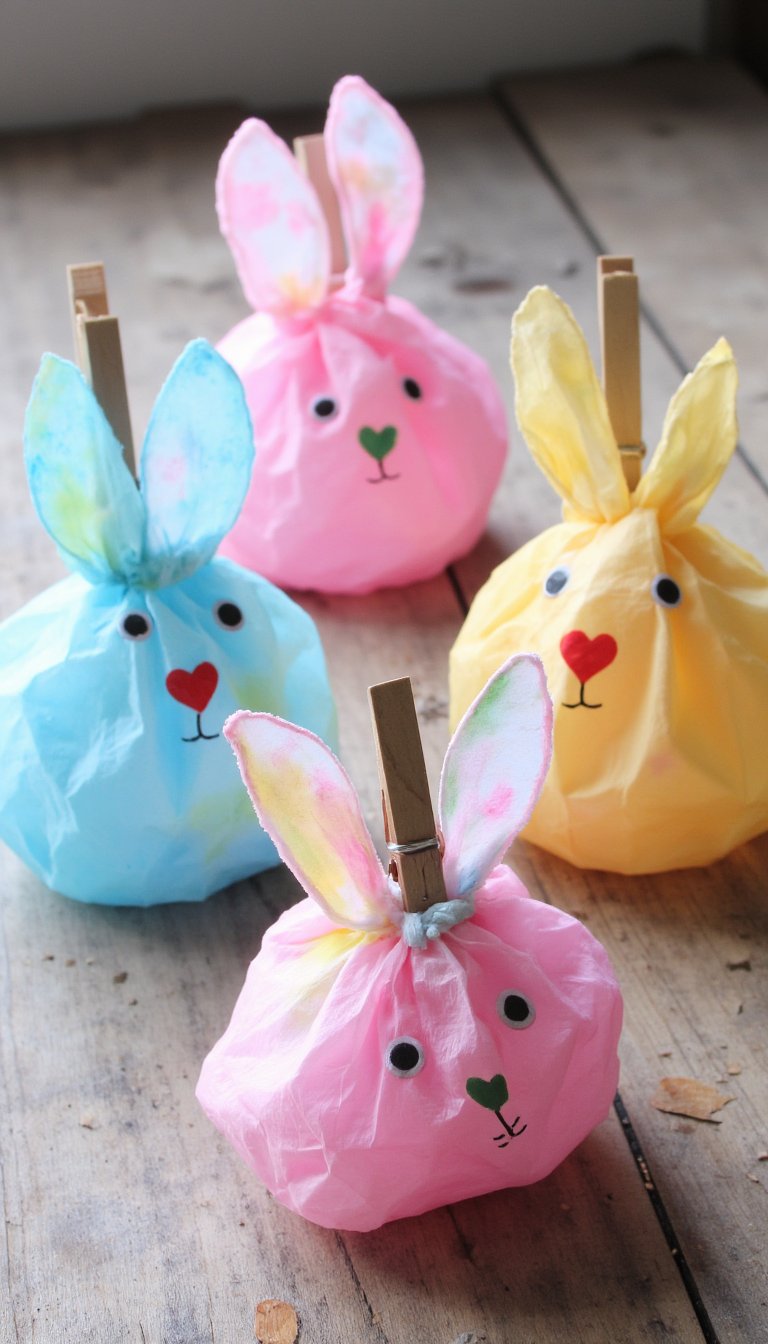 4. Coffee Filter Watercolor Bunnies