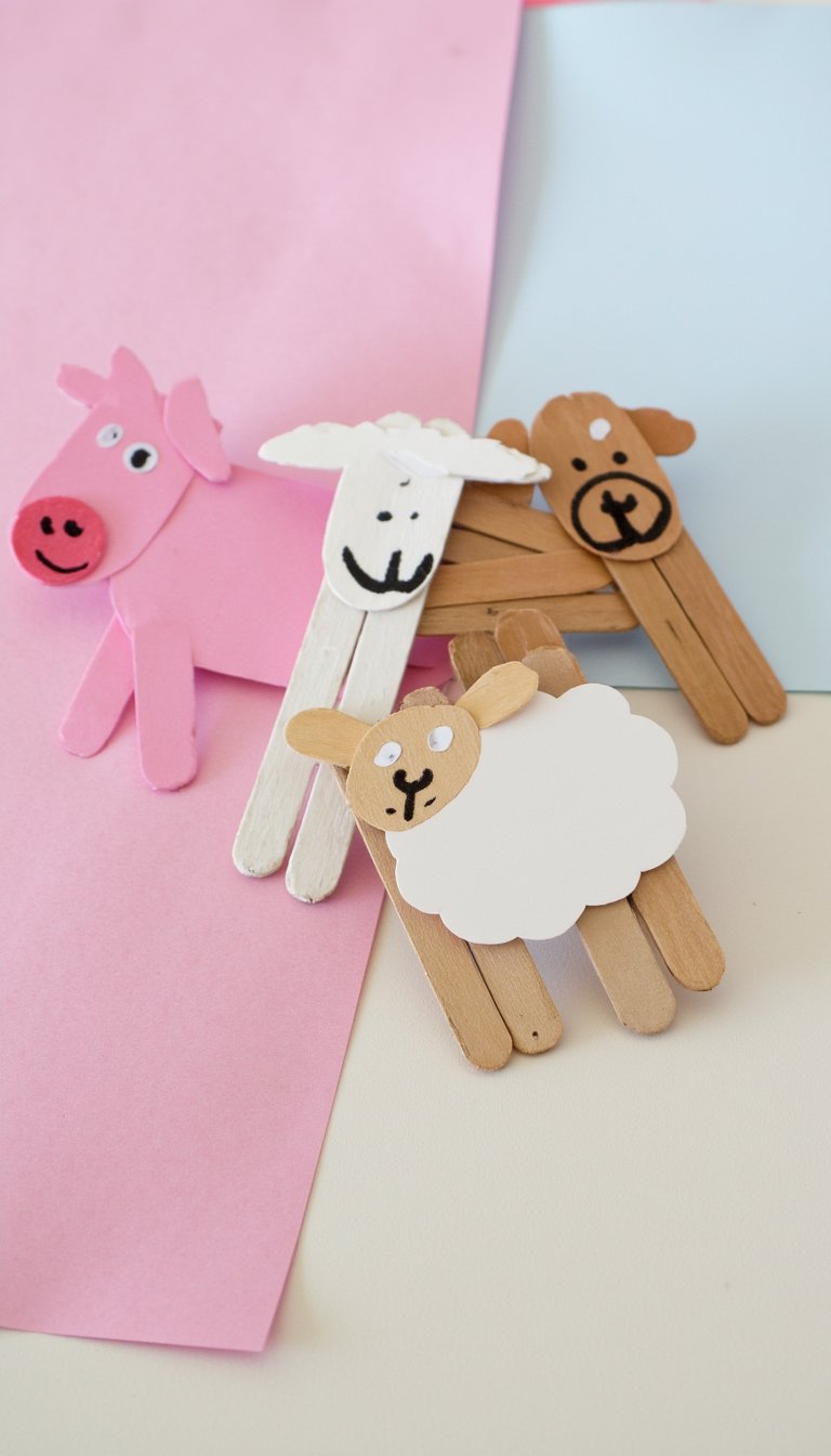 2. Popsicle Stick Puppet Farm