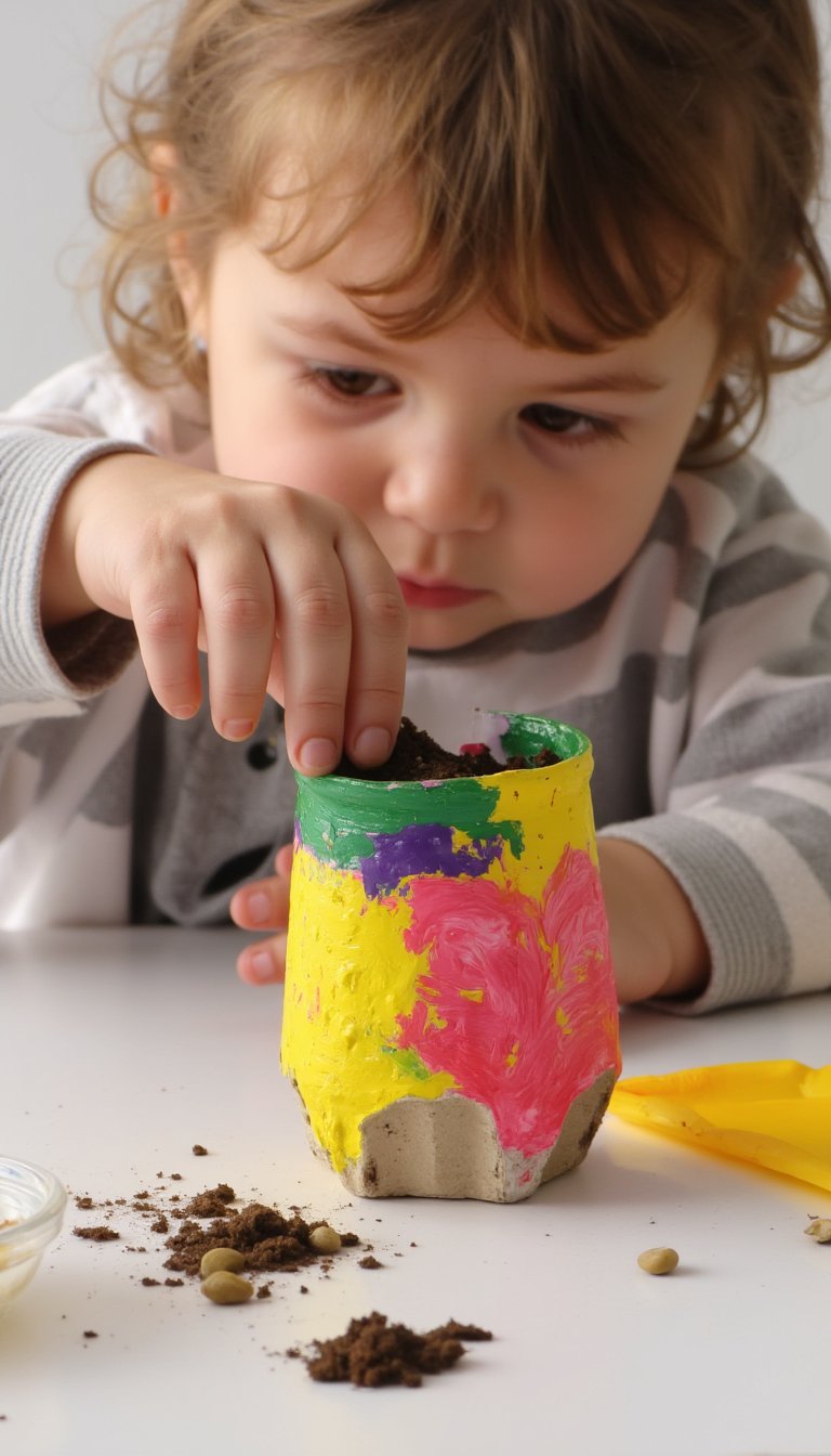 19. "My Little Garden" Egg Carton Planters