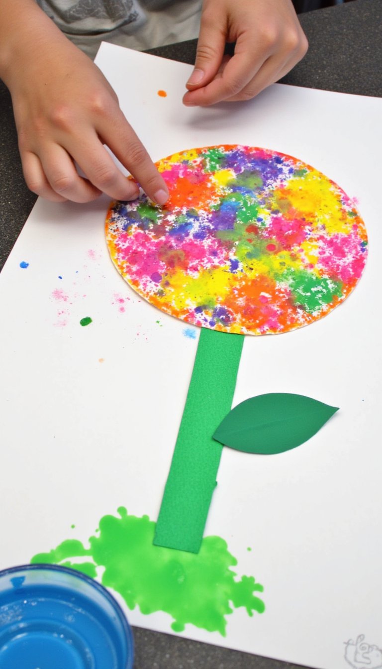 7. Salad Spinner Rainbow Flowers