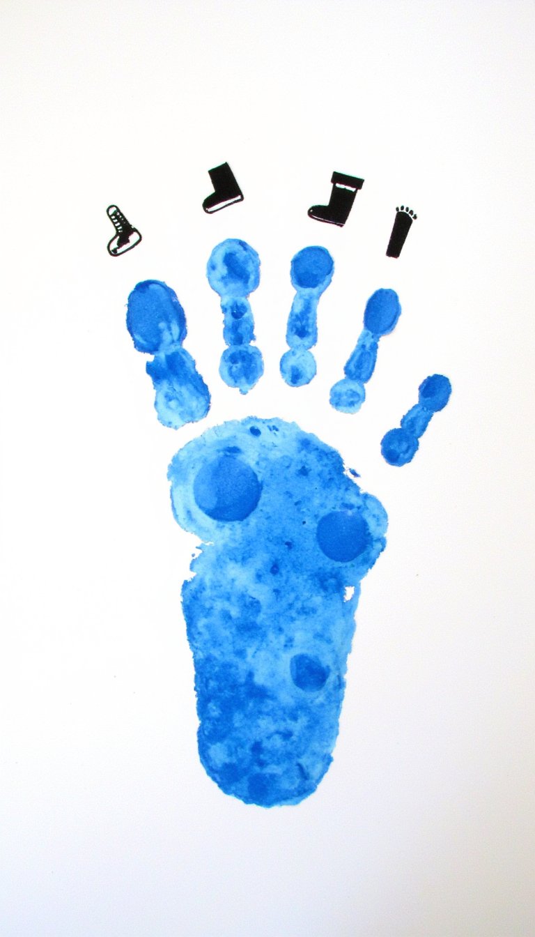 24. Puddle Jumping Footprint Art