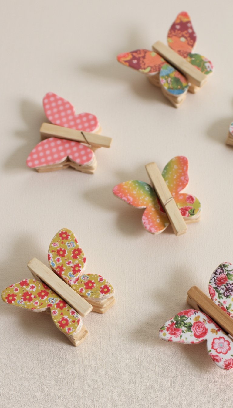 2. Clothespin and Scrapbook Paper Butterflies