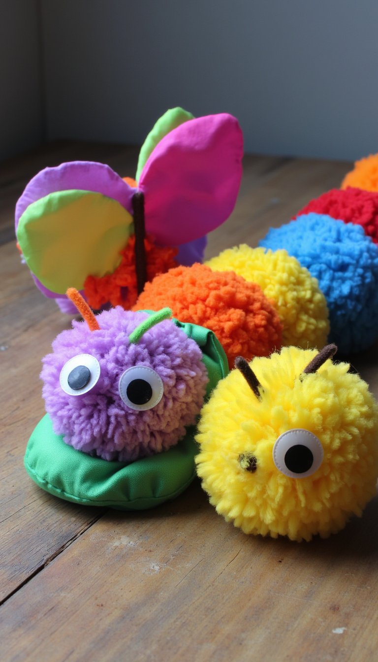 8. Pom Pom Caterpillar to Butterfly Transformation