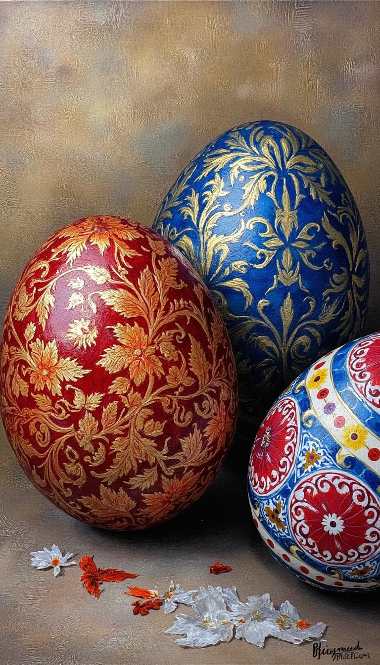 6. Elegant Painted Easter Eggs