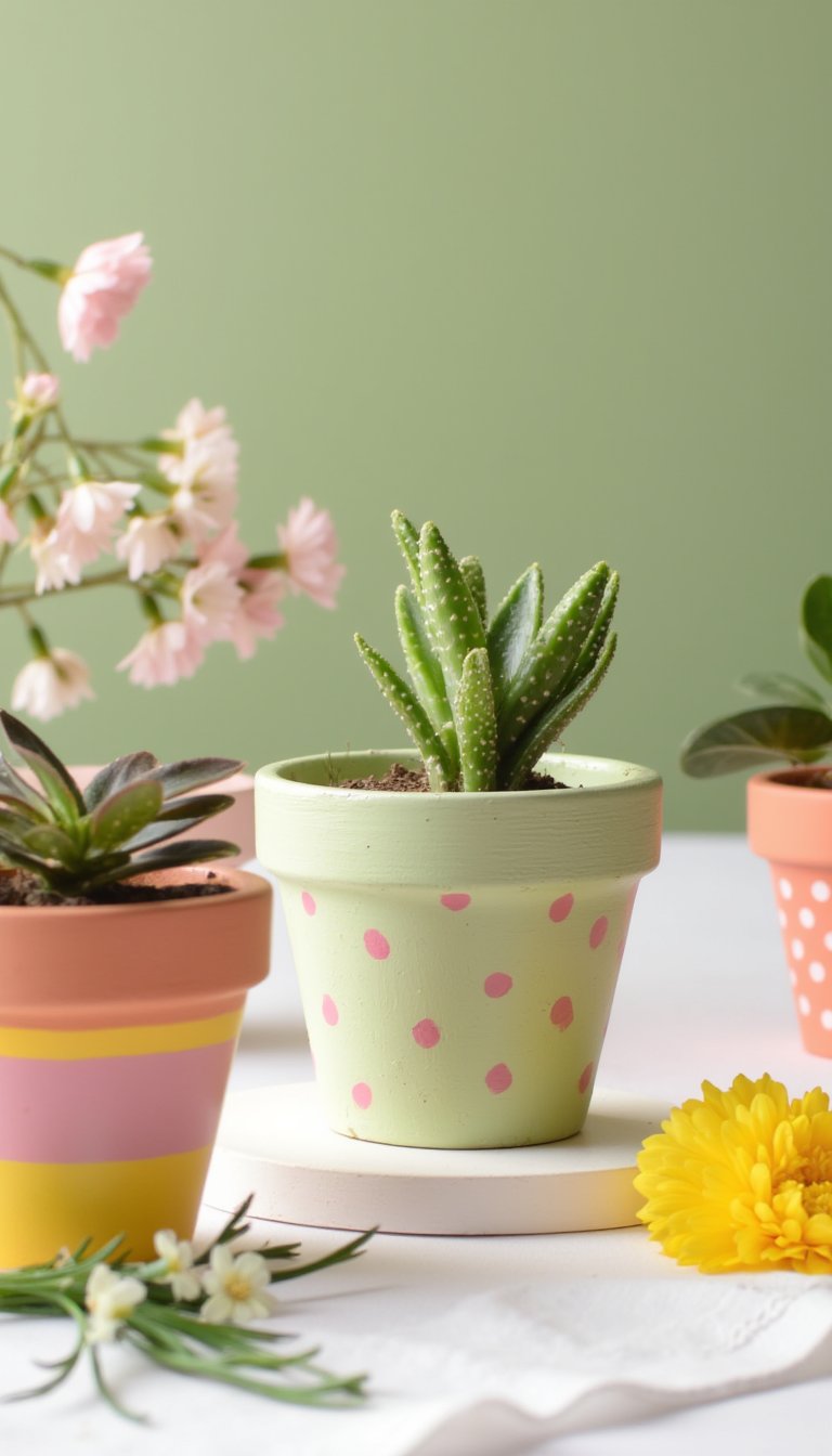 5. Hand-Painted Terracotta Pots
