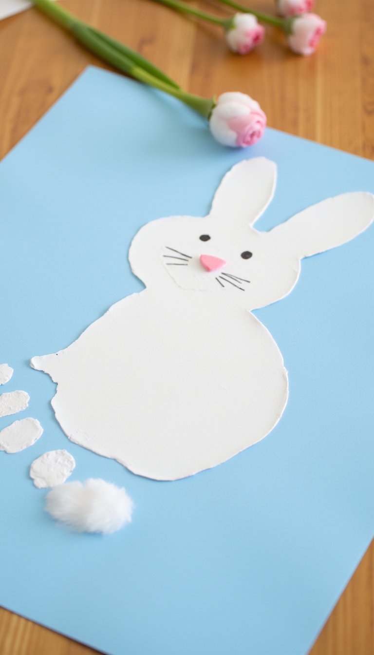 9. Bunny Footprint Art