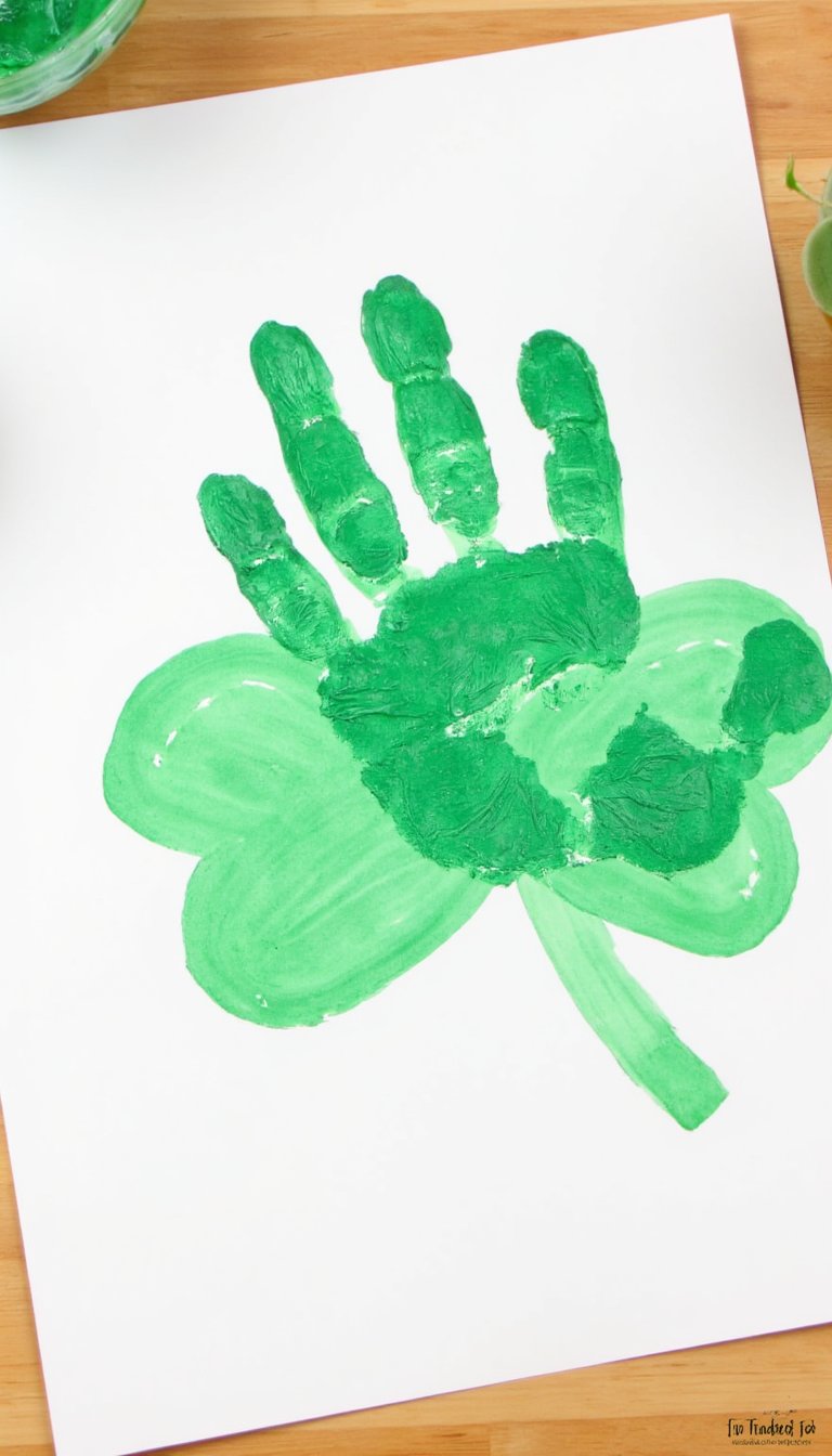 14. “Lucky Me” Handprint Shamrock