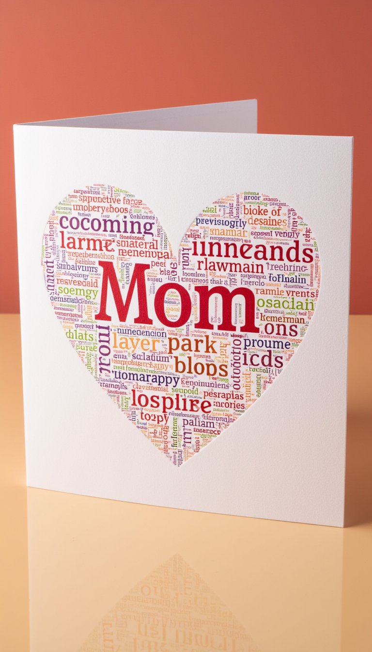 19. Custom "Mom" Word Cloud Card