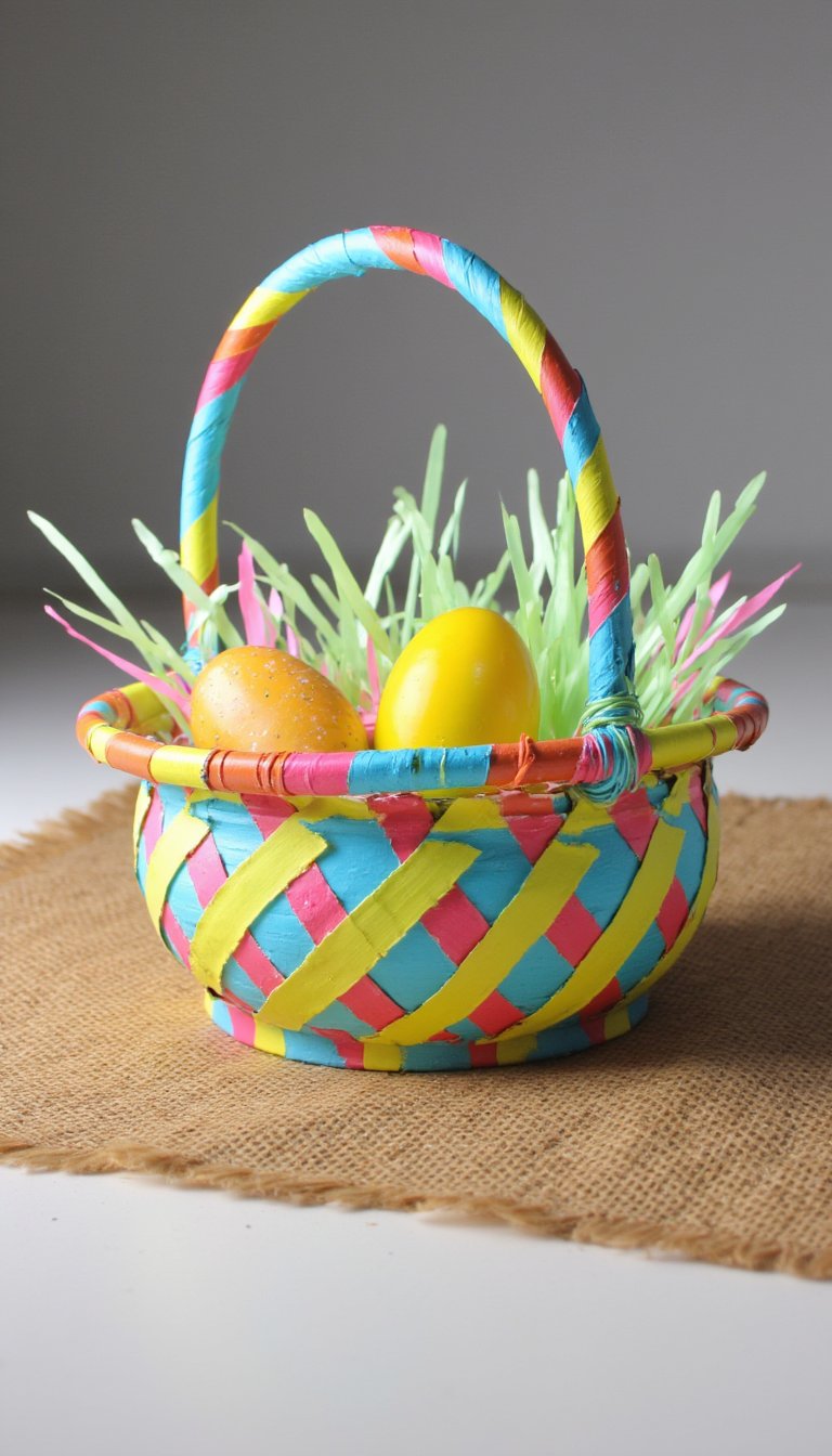 5. Woven Paper Plate Basket