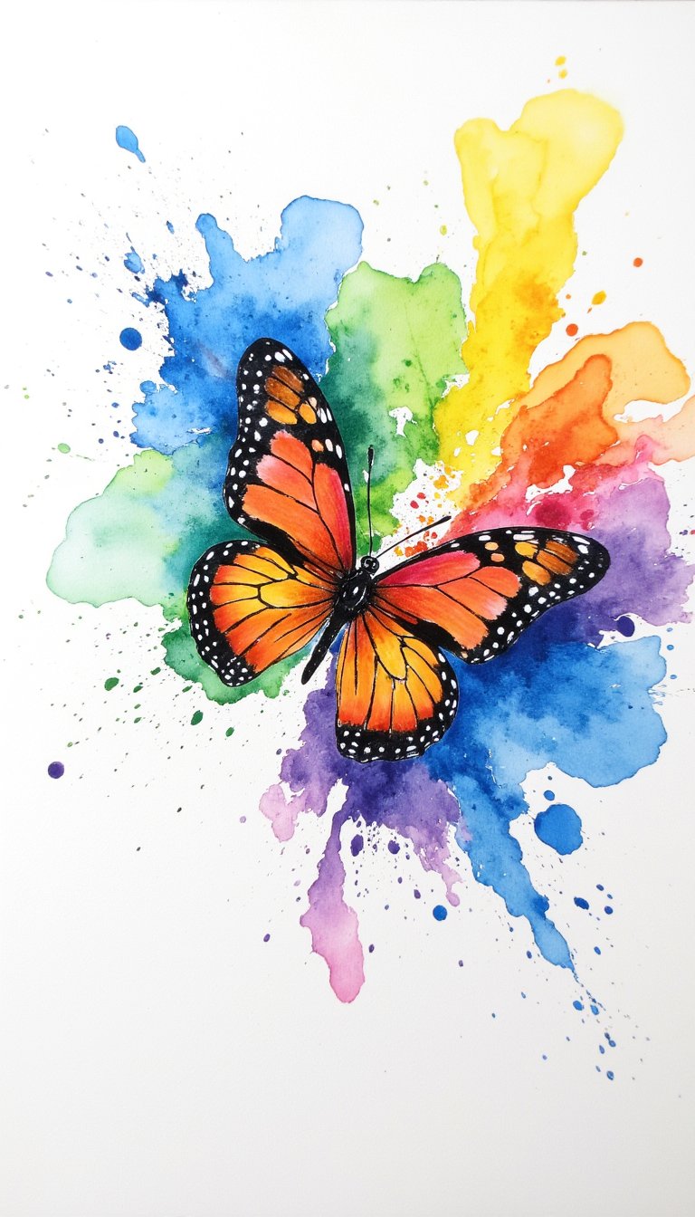 9. Watercolor Resist Butterfly