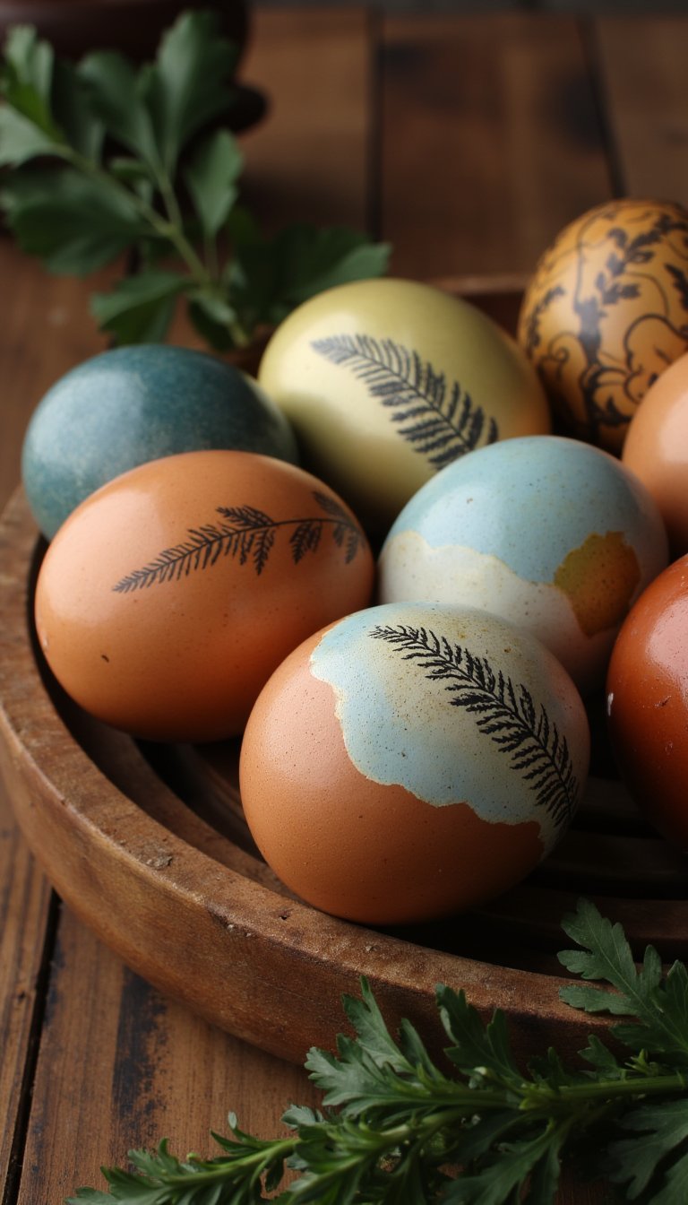 3. Naturally Dyed Eggs with Botanical Prints