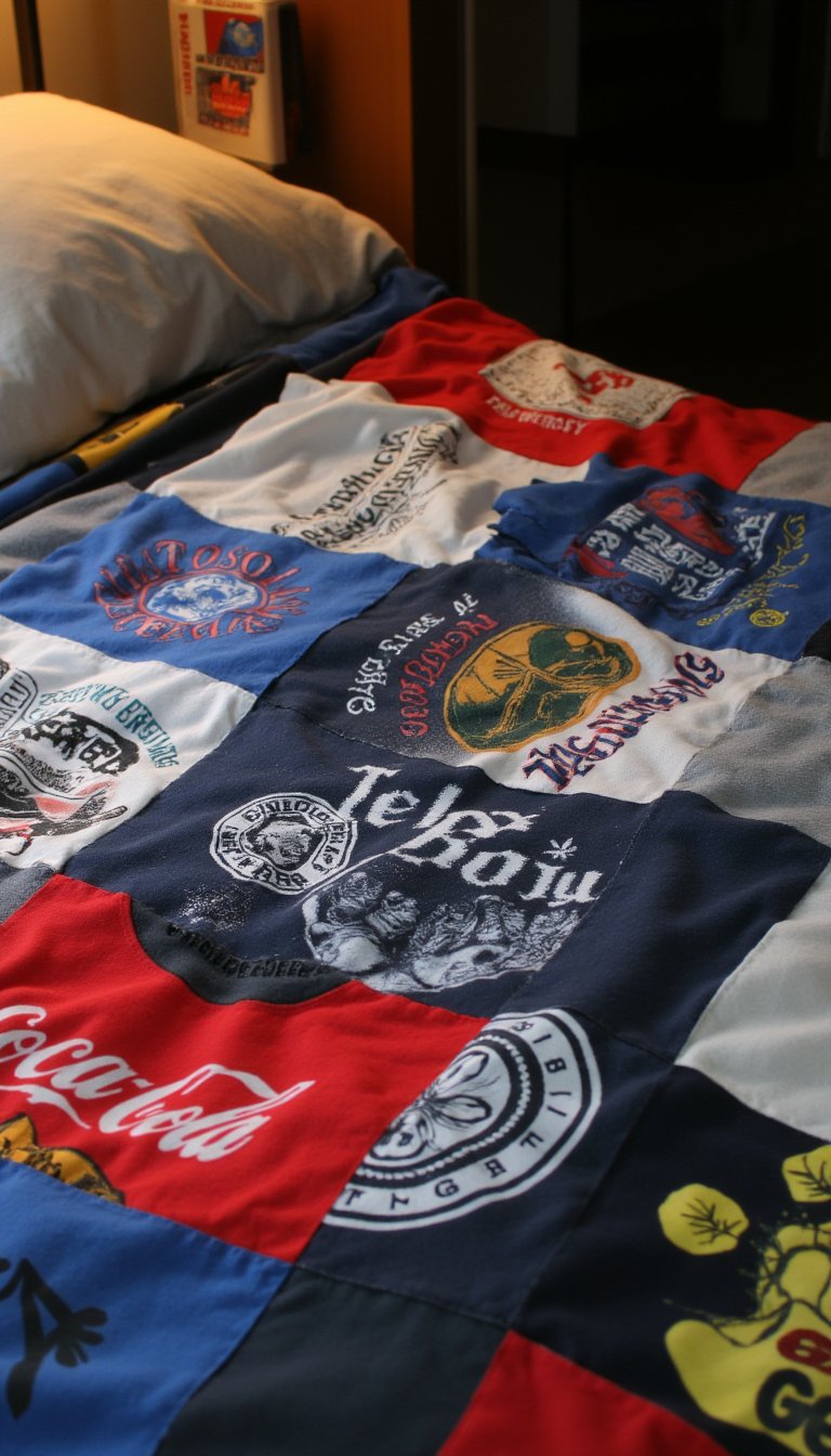 10. Custom-Printed T-Shirt Quilt