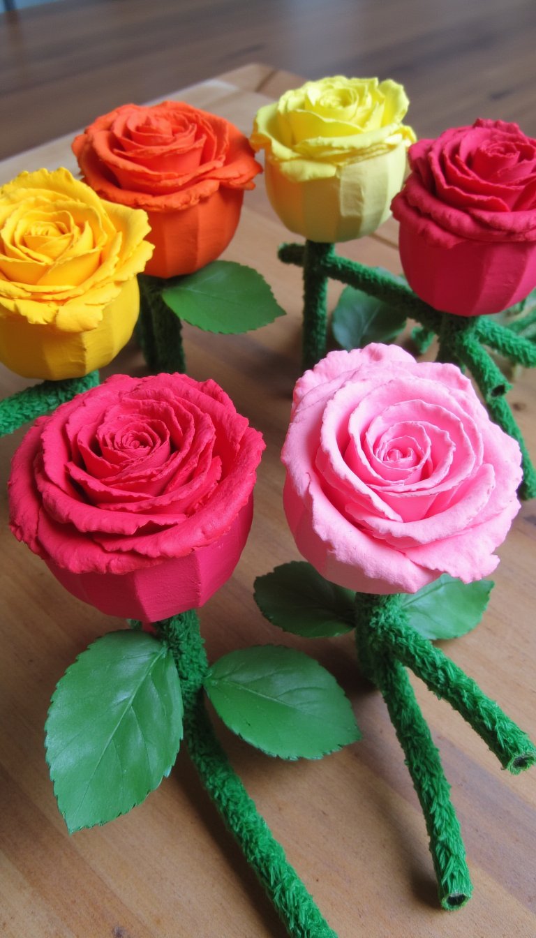 7. Egg Carton Roses