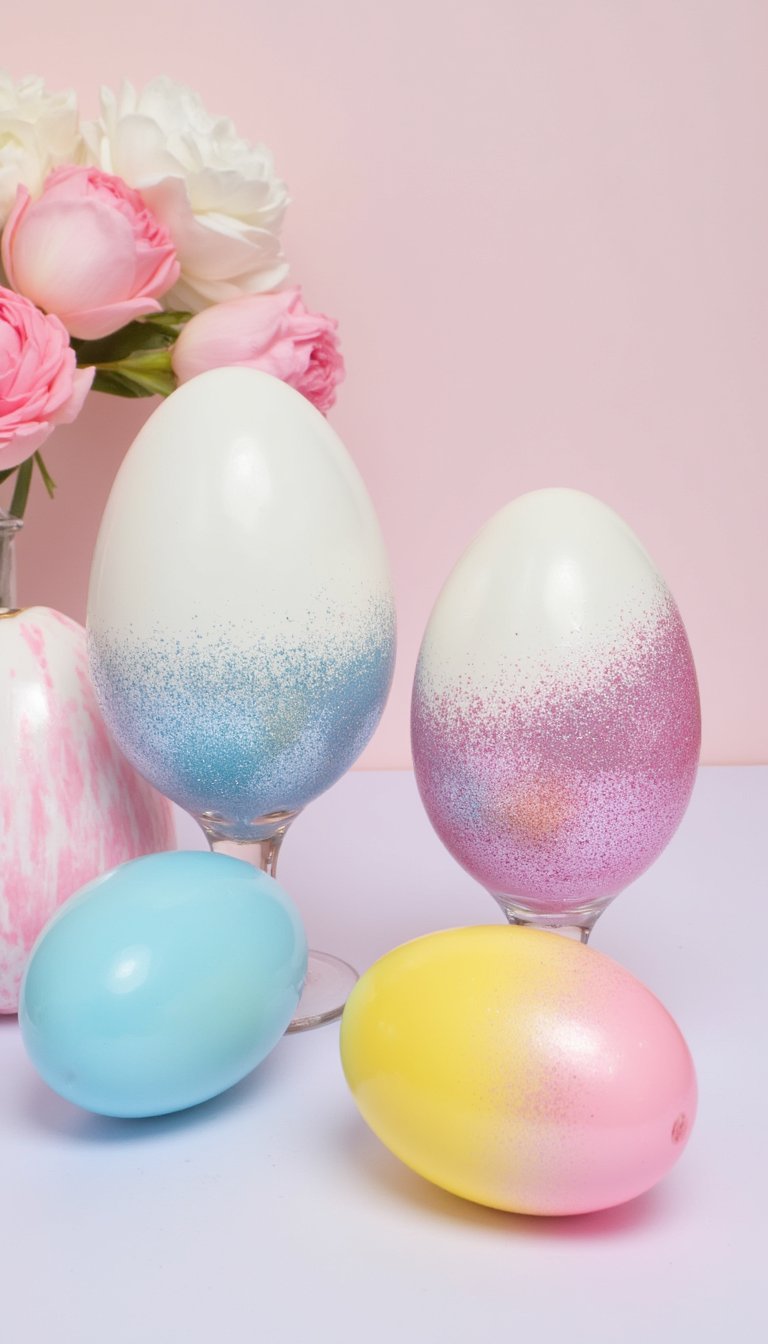 18. Glitter-Dipped Eggs & Vases