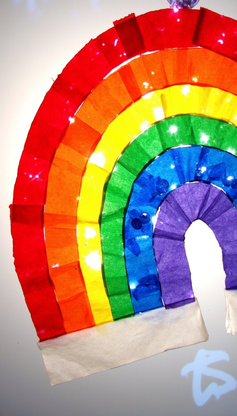 5. Rainbow Suncatchers with Contact Paper