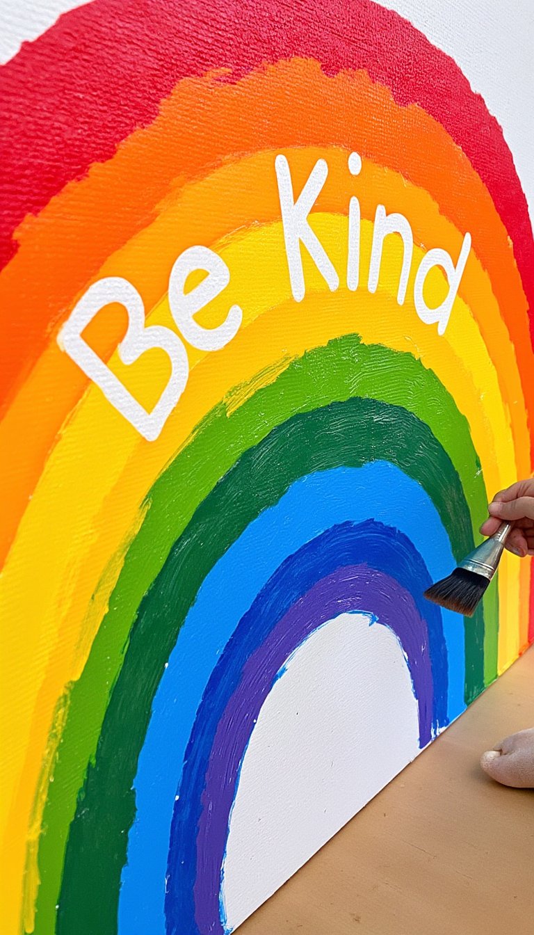 5. "Be Kind" Rainbow Lettering