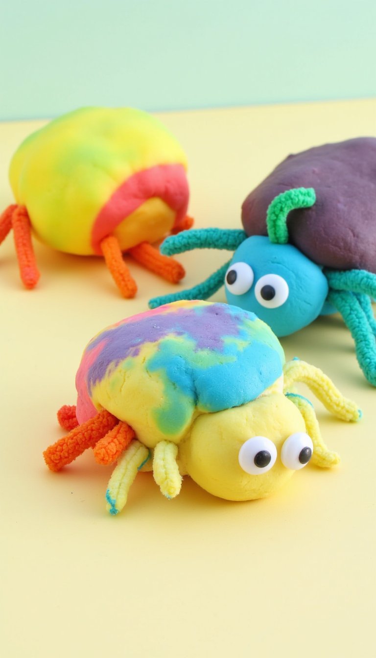 11. Play Dough Bug Sculptures