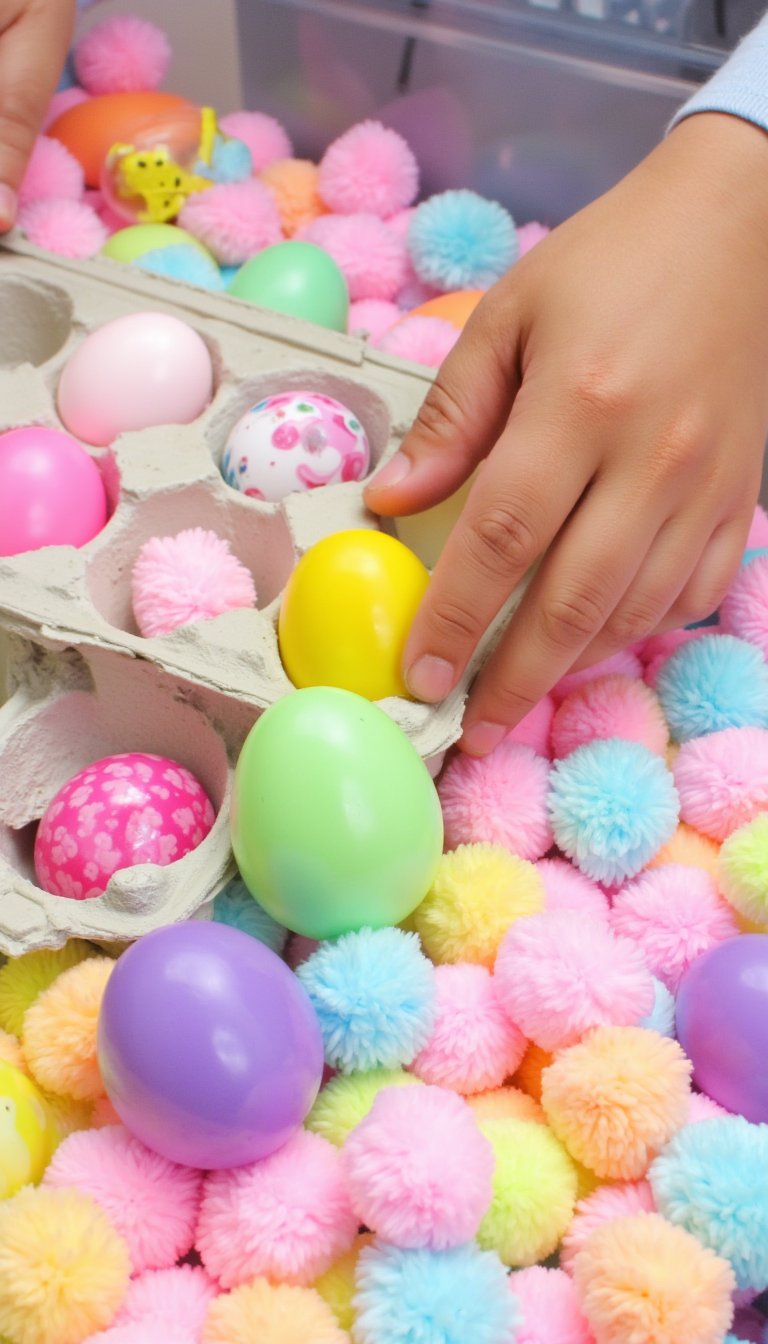 10. Pom-Pom Sorting Extravaganza