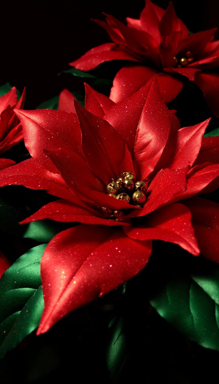 28. Metallic Foil Paper Poinsettias