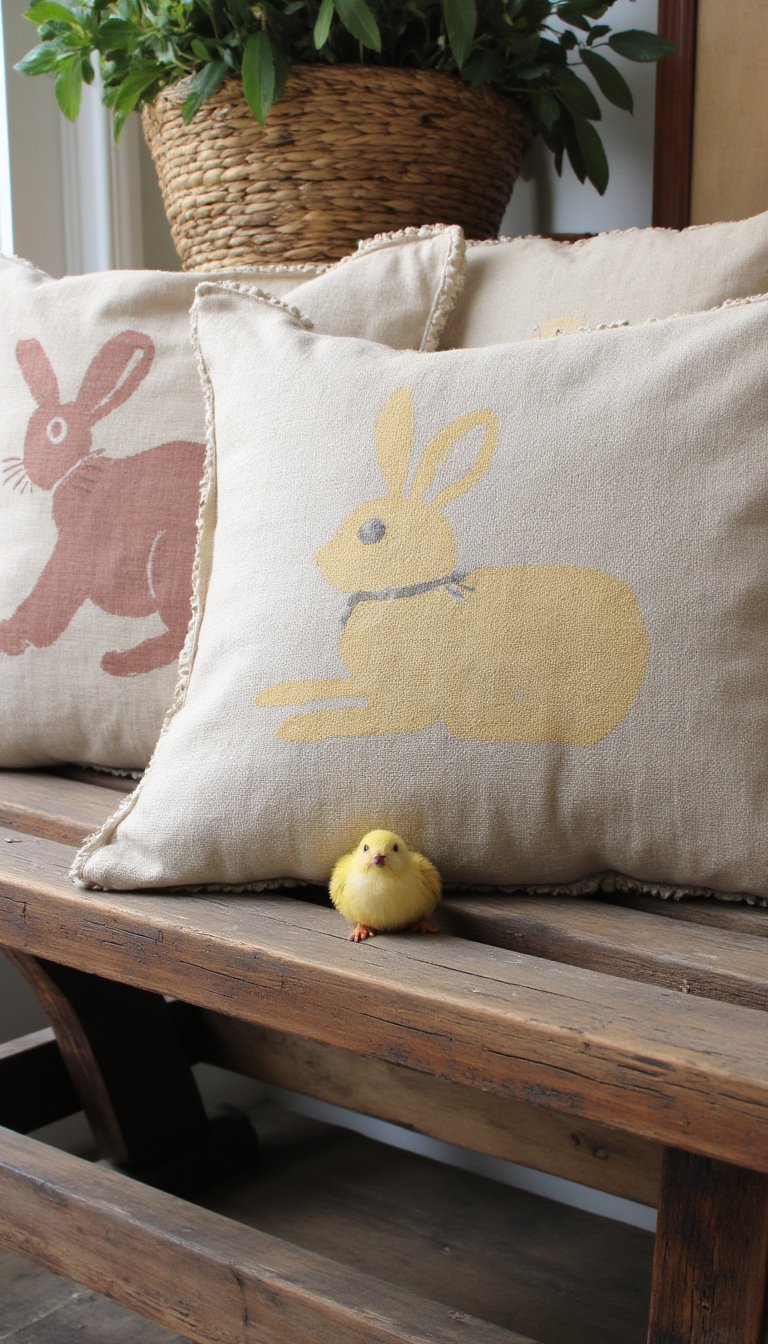 6. Antique Grain Sack Pillow Covers