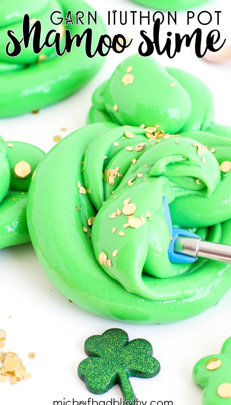 7. Glittery Shamrock Slime