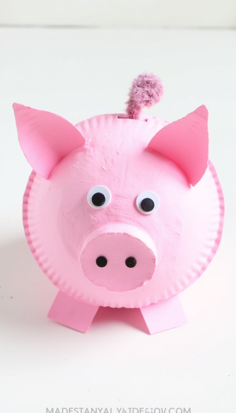 1. Paper Plate Piggy Banks