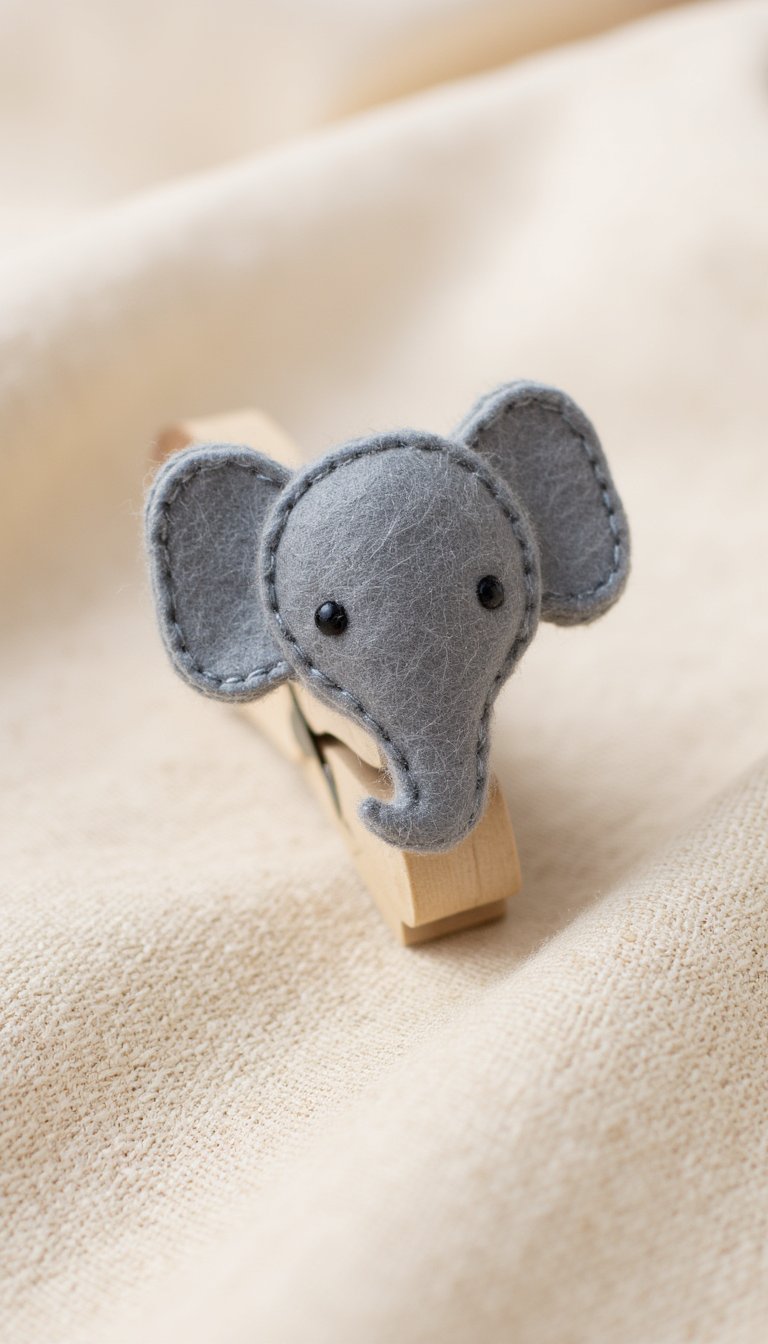 14. Clothespin Elephant Clip