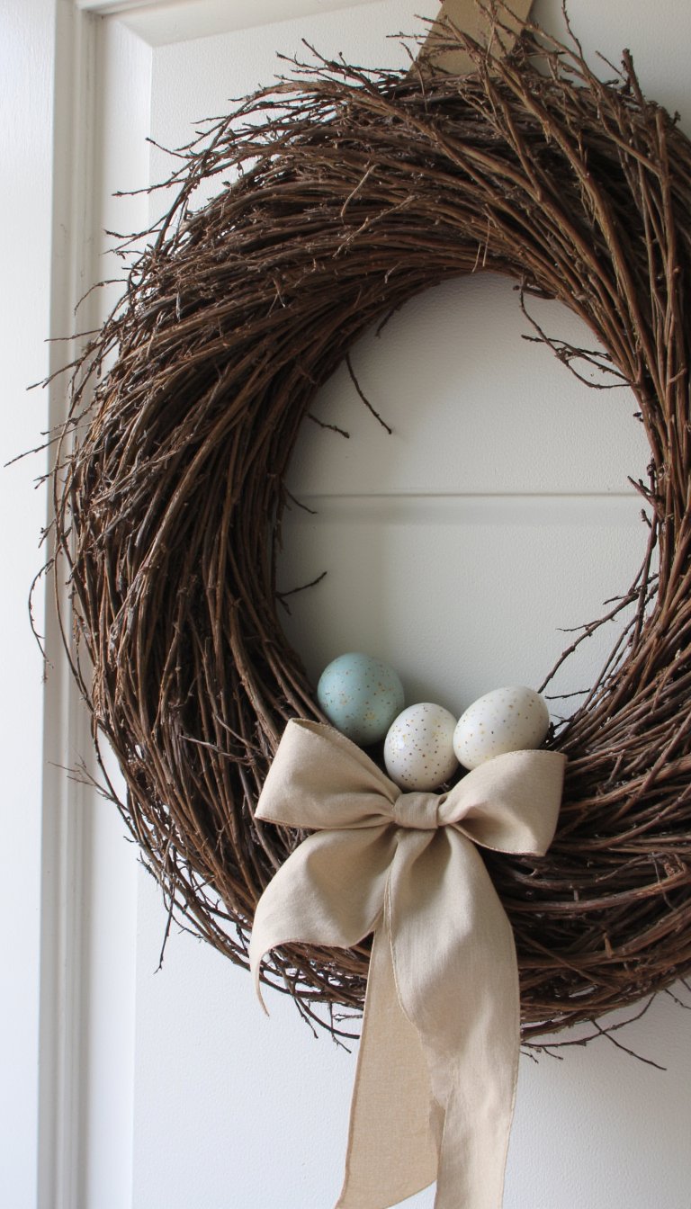 11. A Natural Grapevine Nest Wreath