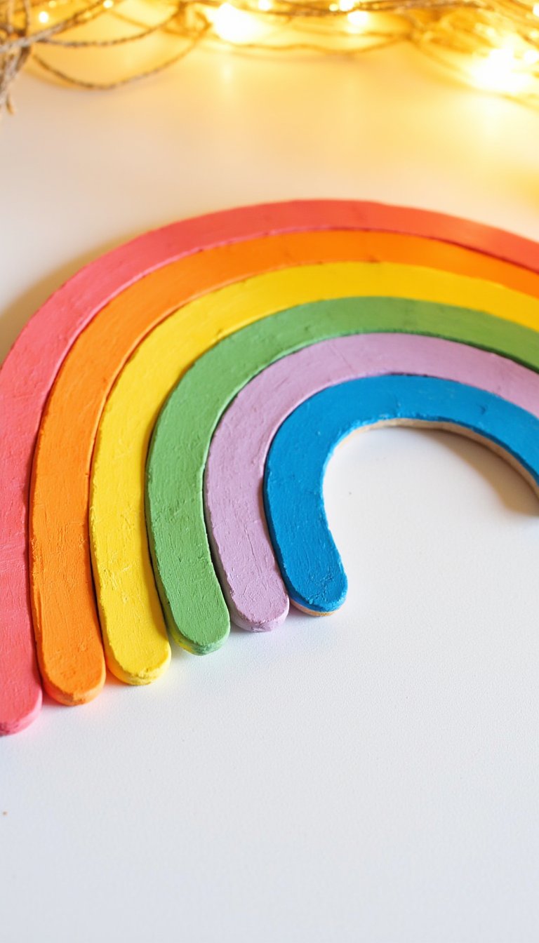 8. Popsicle Stick Rainbow Puzzle