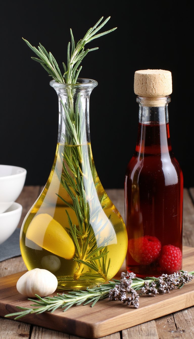 18. A Set of Infused Cooking Oils or Vinegars