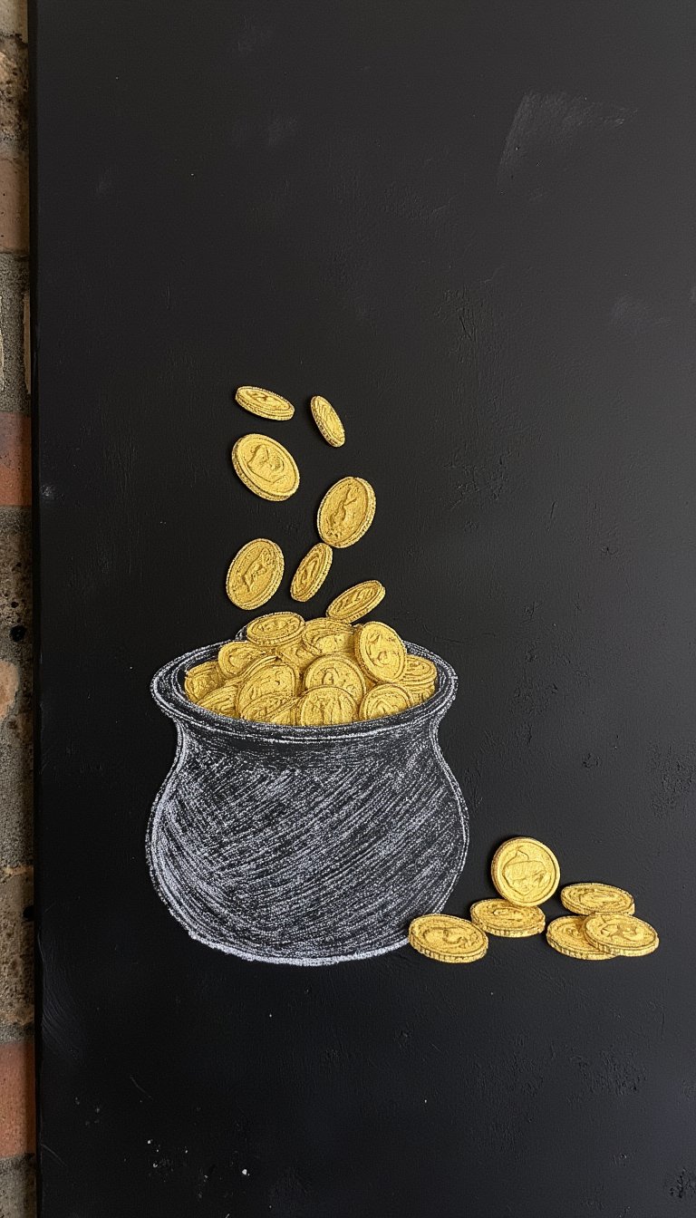 7. The Chalkboard "Pot of Gold" Vignette
