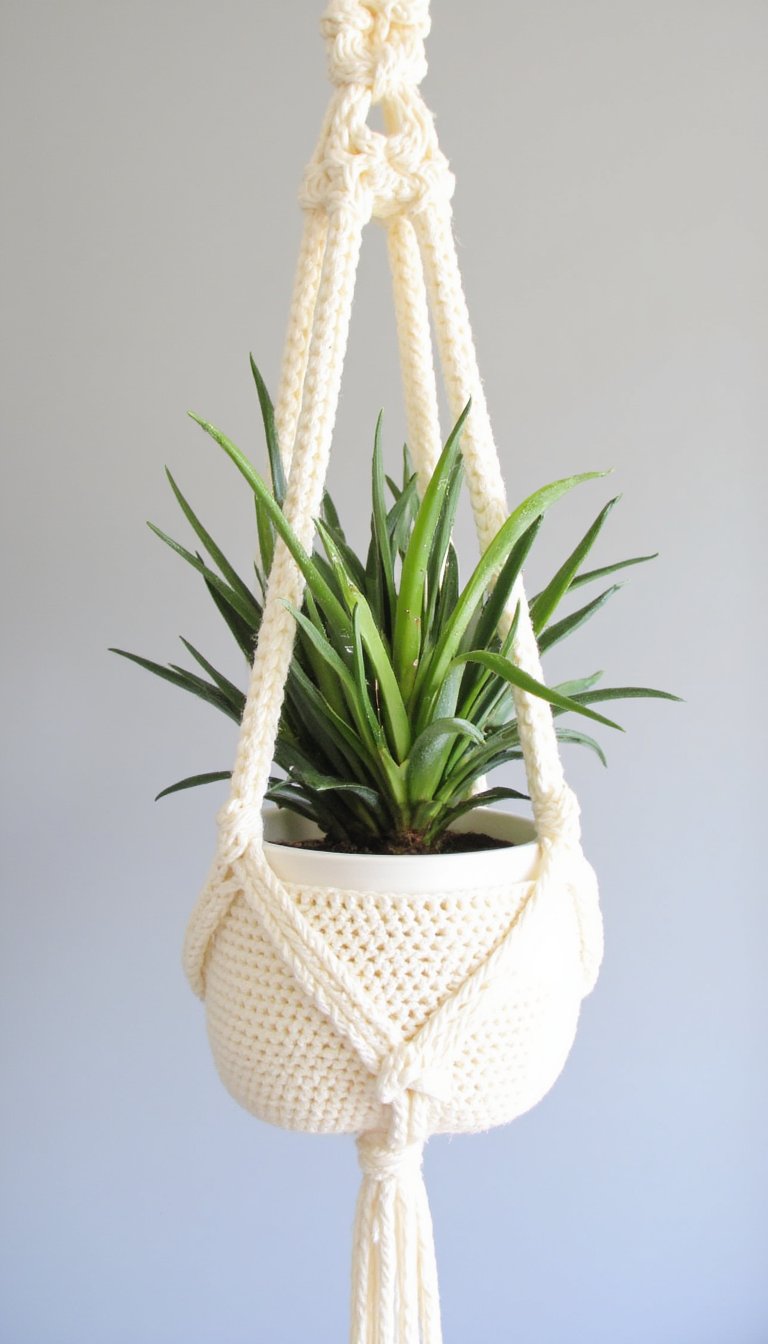 4. A Hanging Macramé-Style Plant Holder