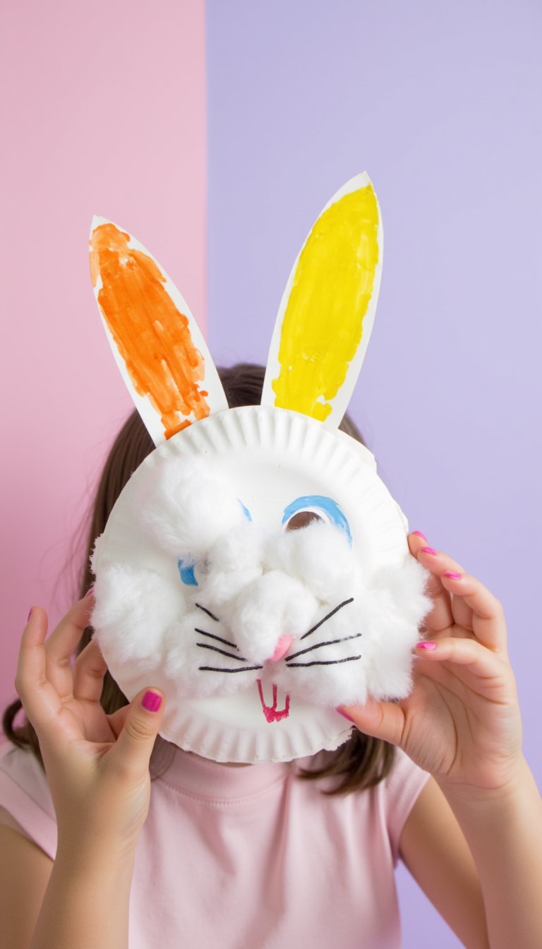 1. Paper Plate Bunny Mask