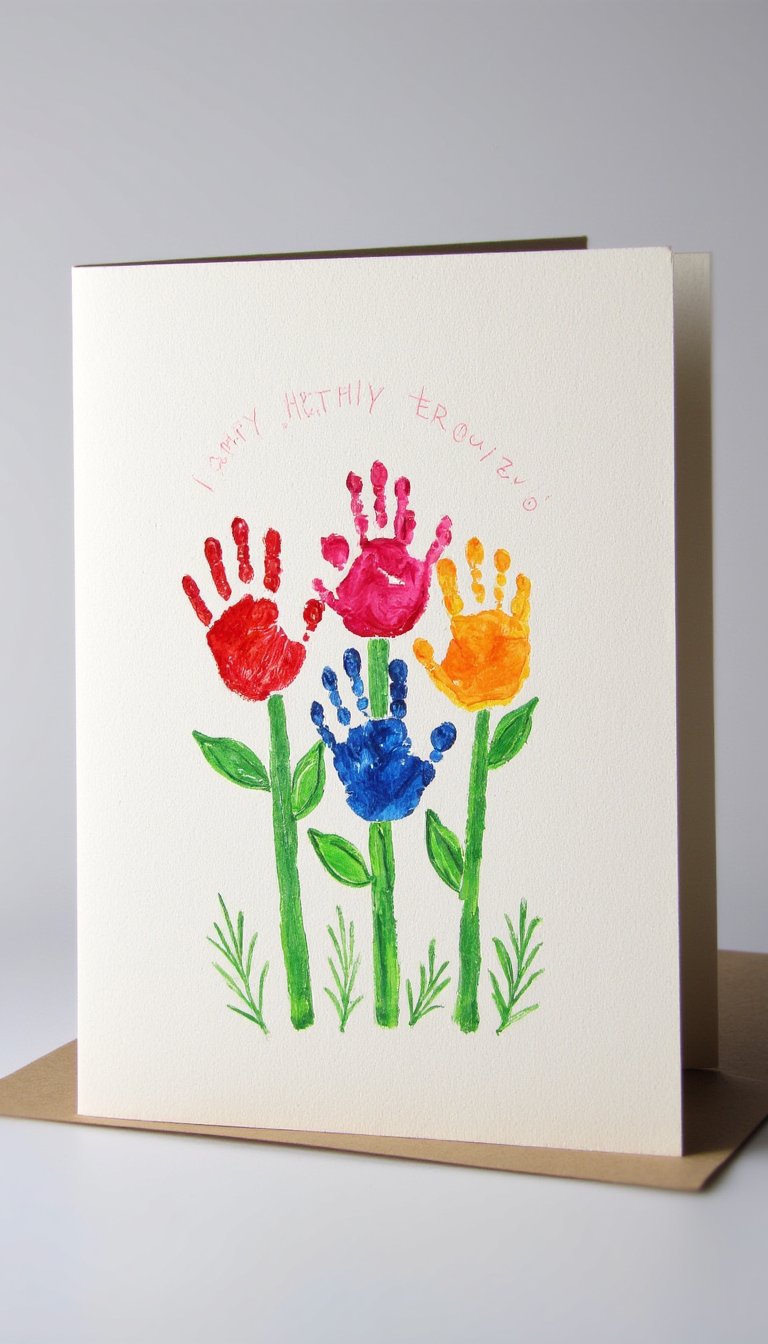 1. The "My Little Artist" Handprint Bouquet