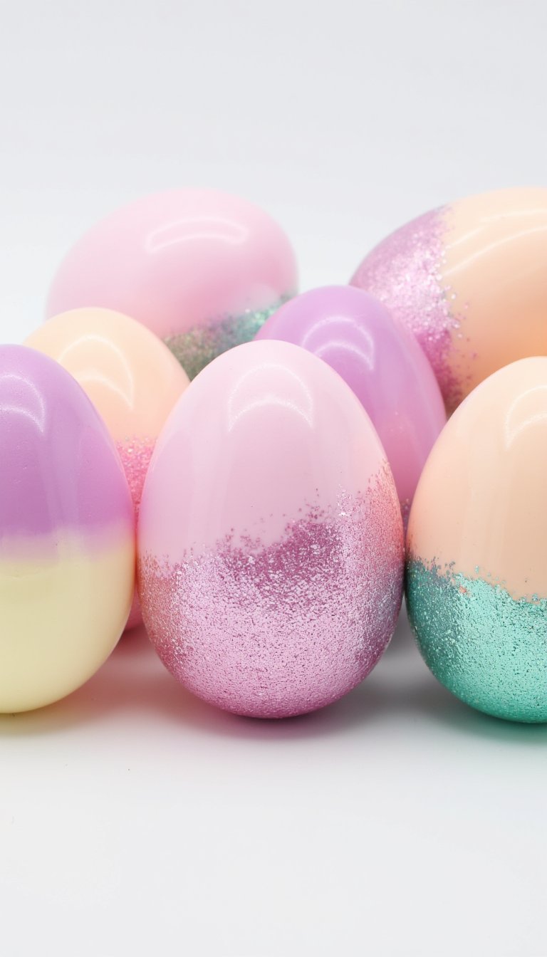 2. Glitter-Dipped Plastic Eggs