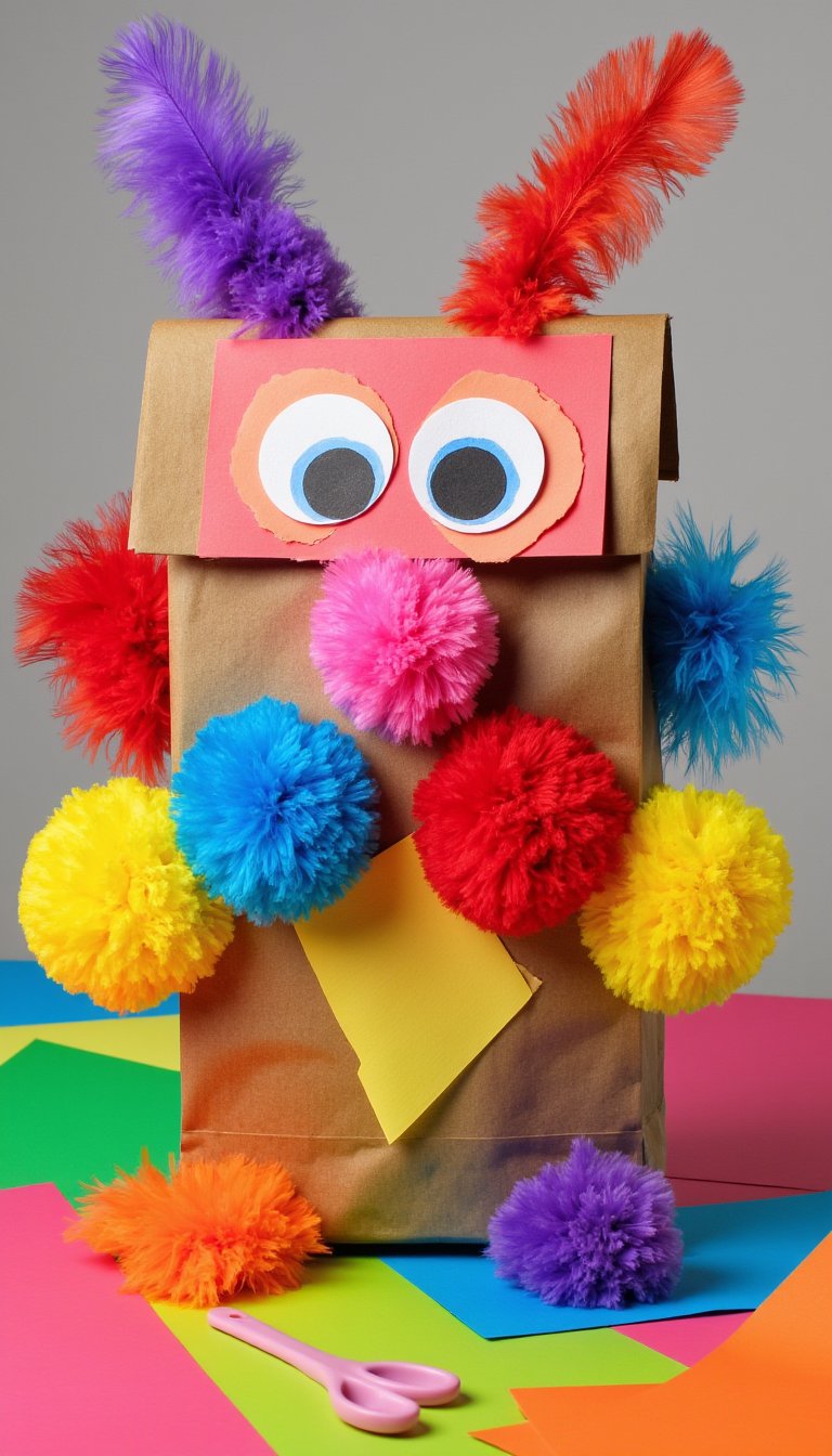 8. Paper Bag Puppet Monster