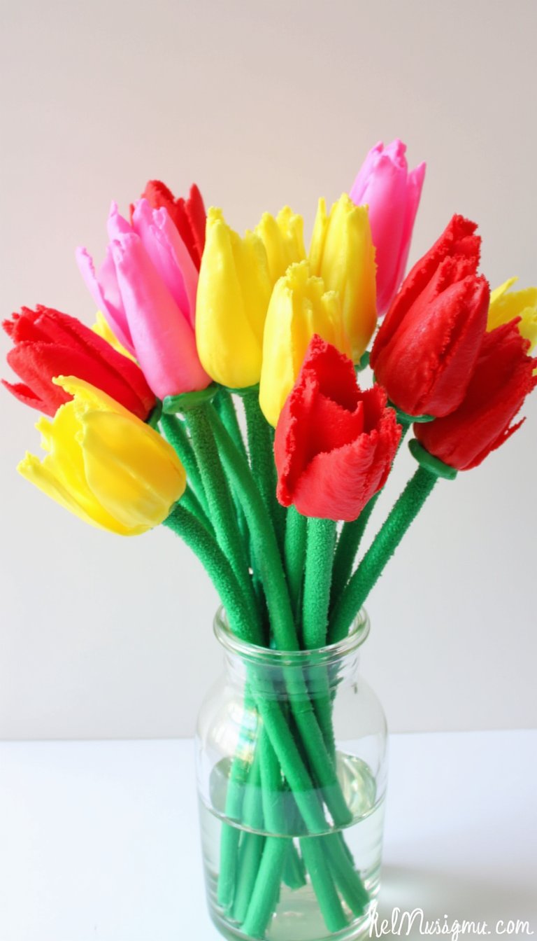 11. Colorful Spoon Tulips