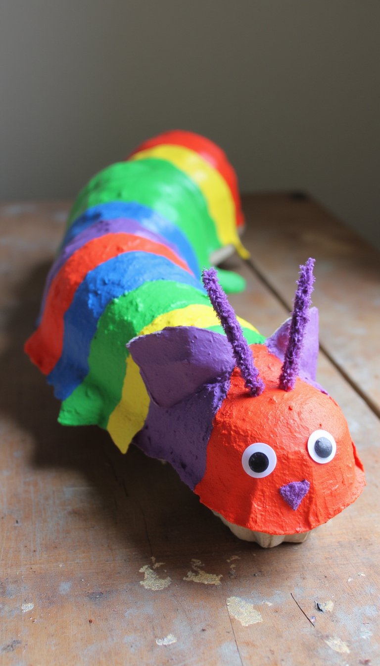 17. Egg Carton Caterpillar & Butterfly