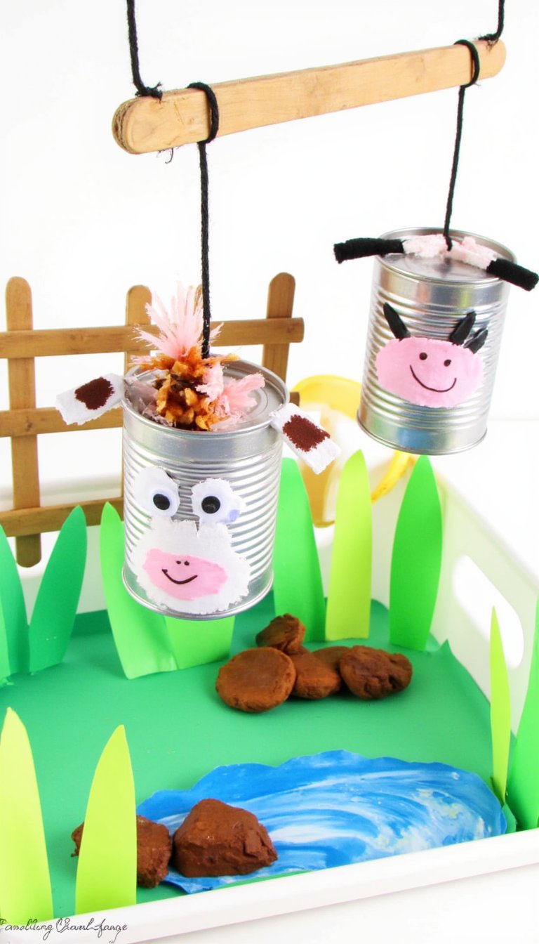8. Tin Can Wind Chimes (Barnyard Theme)