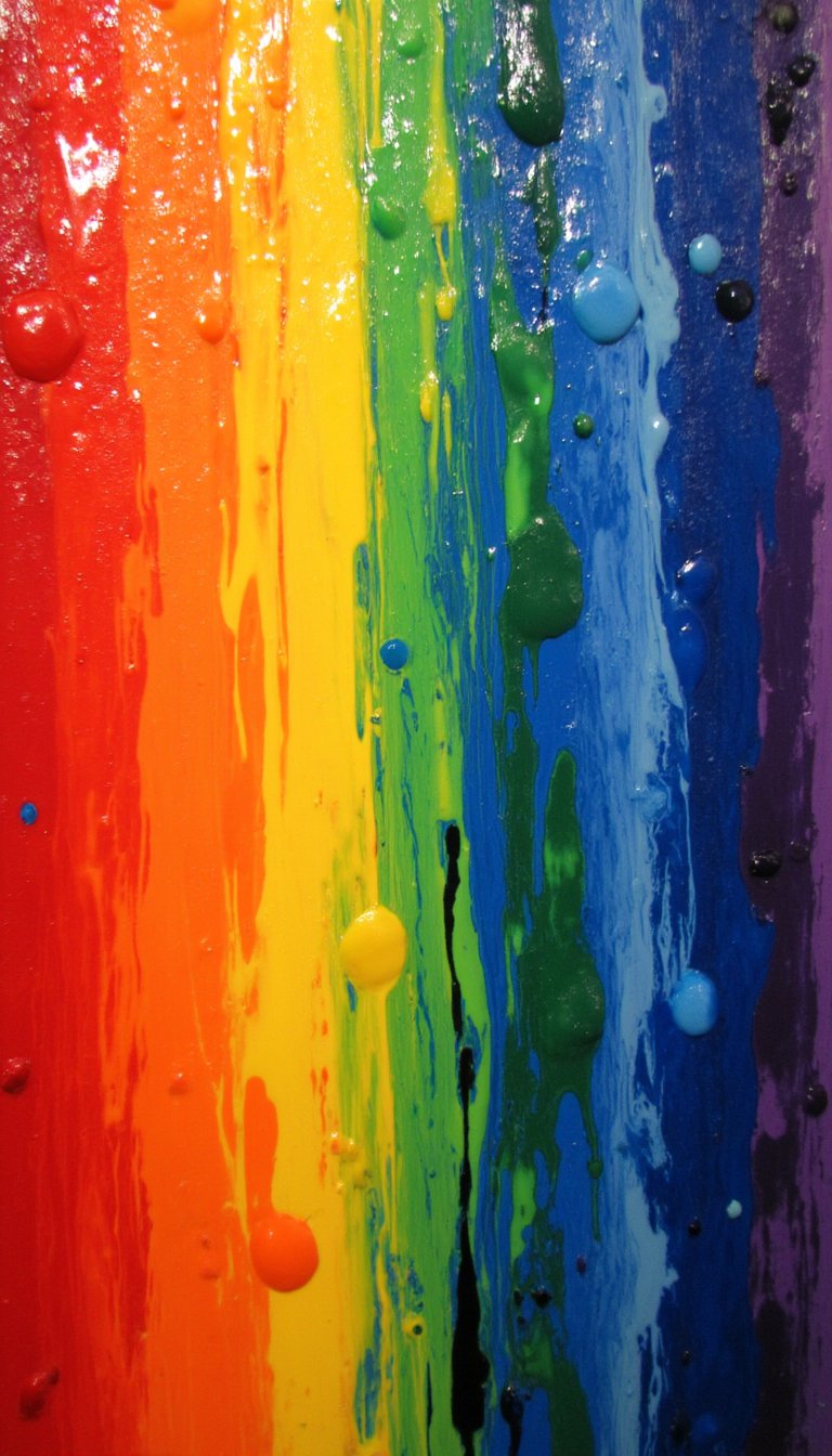 2. Rainbow Drip Painting