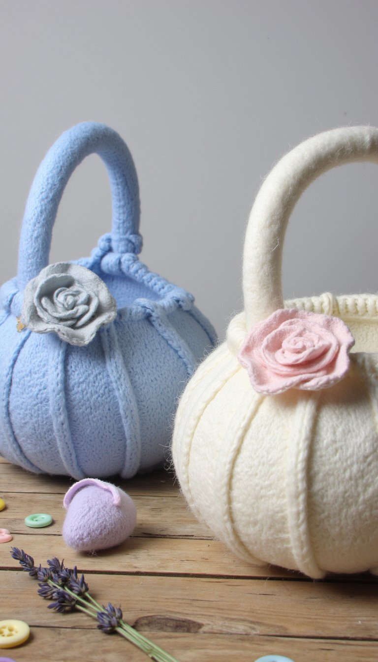 13. Upcycled Sweater Easter Baskets