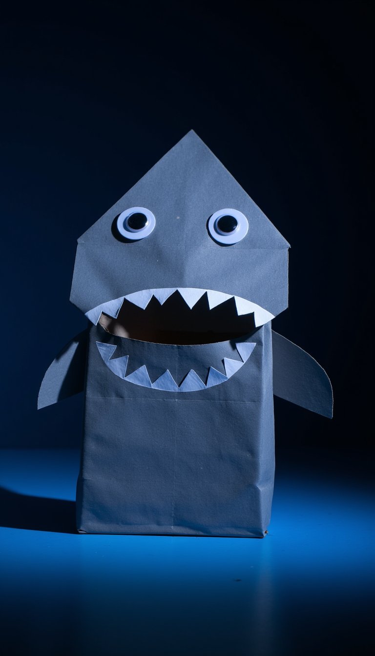 8. Paper Bag Shark Puppet