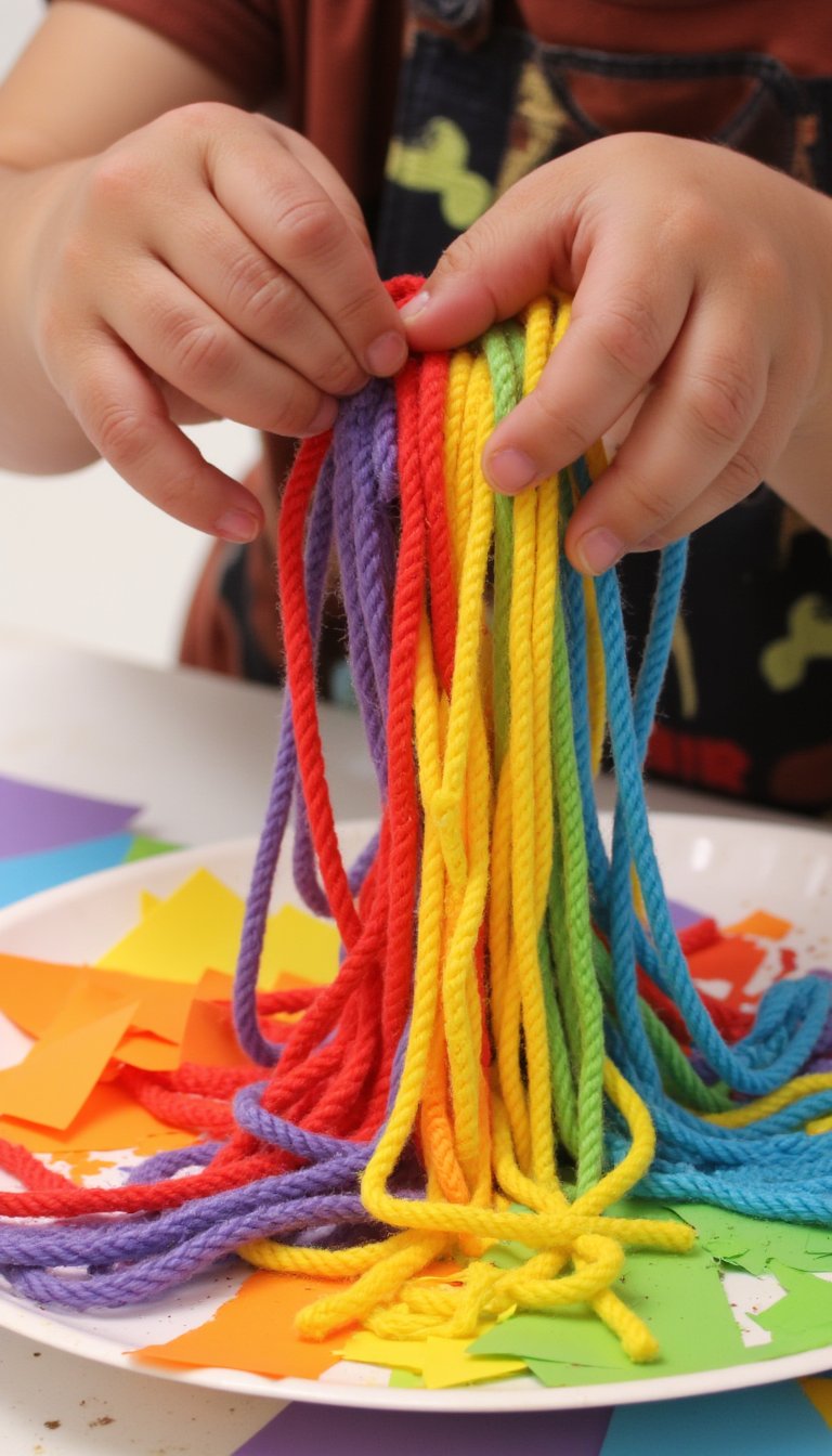 2. Paper Plate Rainbow Weaving