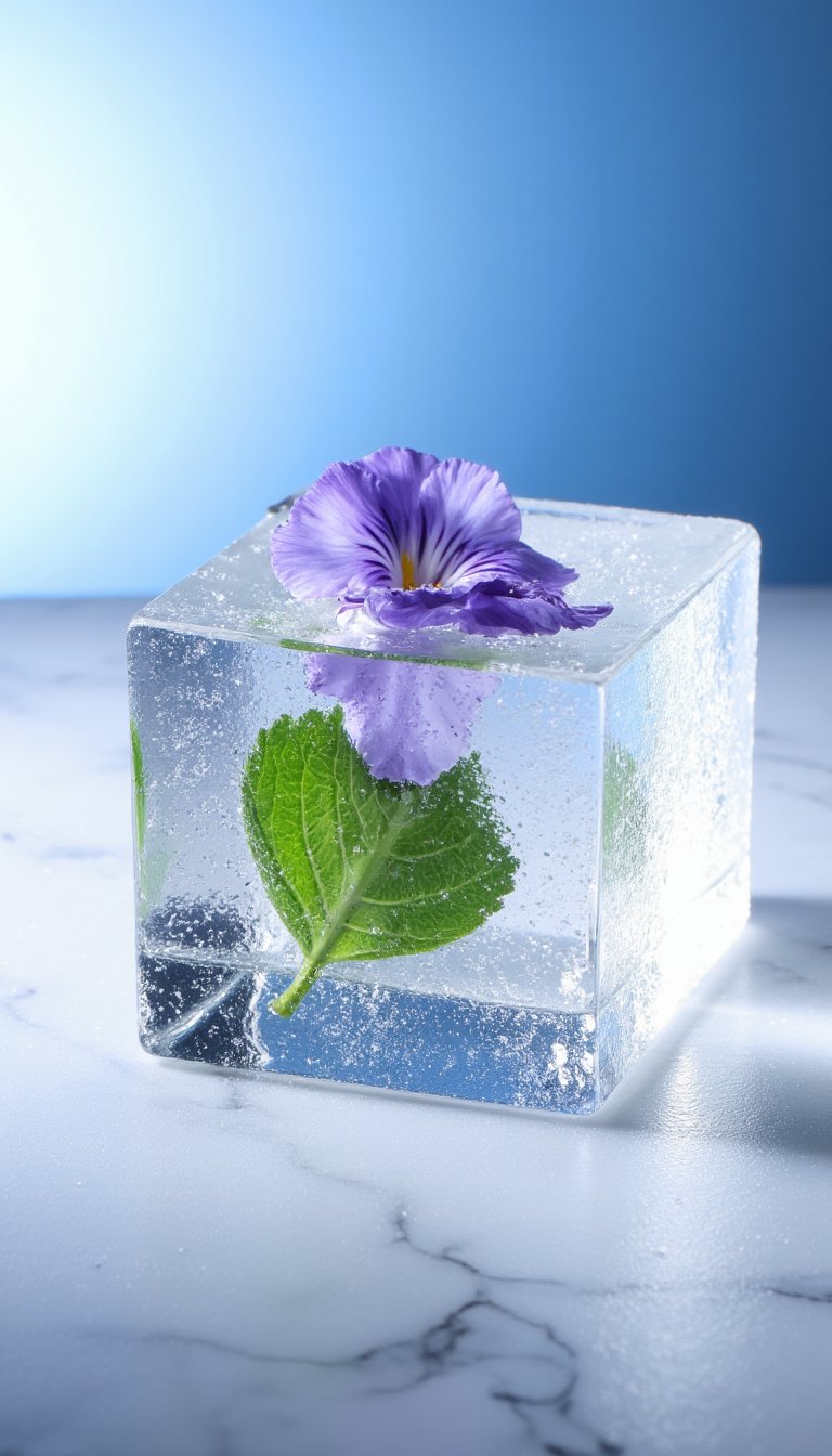 14. Floral Ice Cube Surprises
