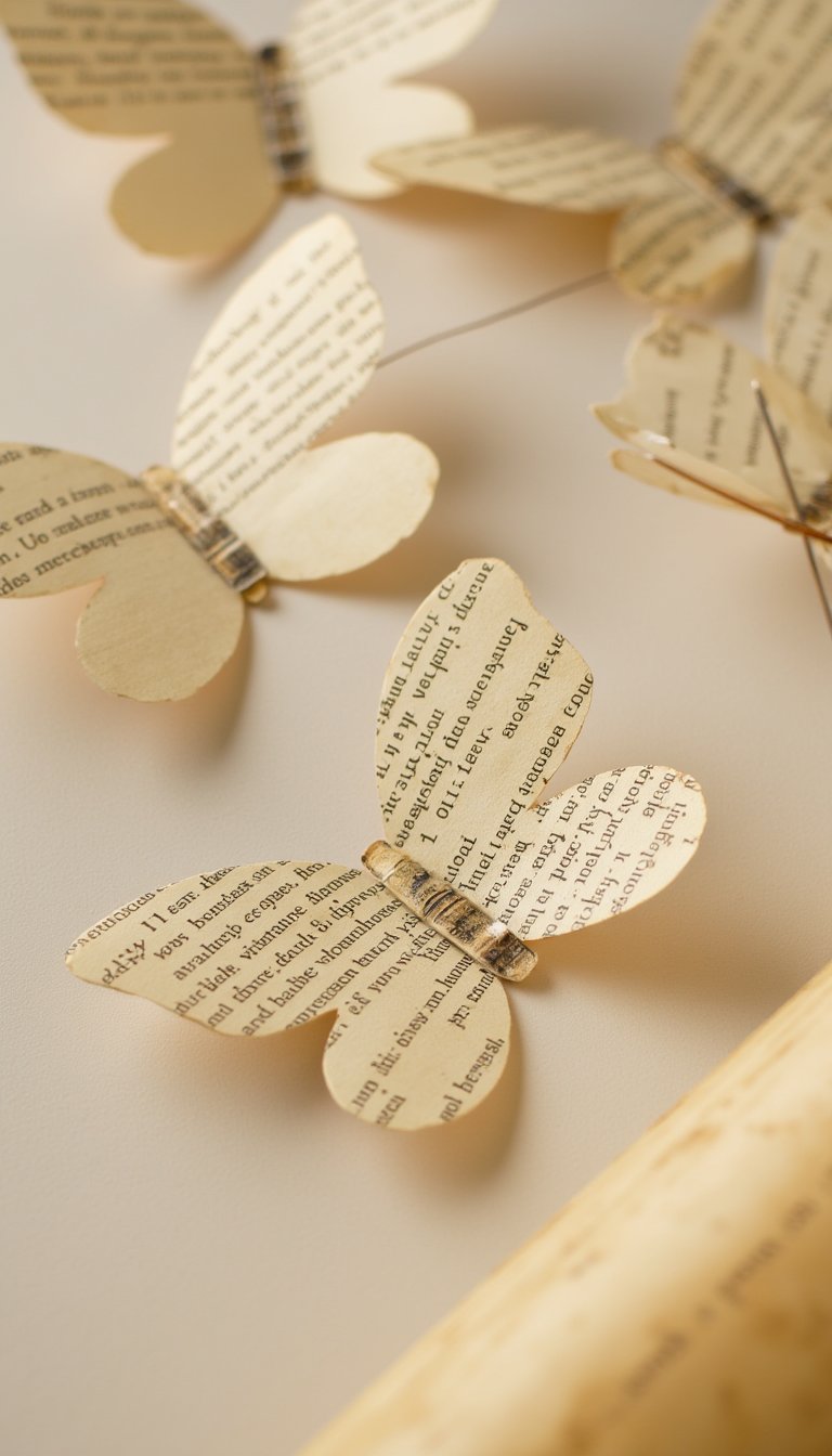12. Butterfly Garland from Book Pages