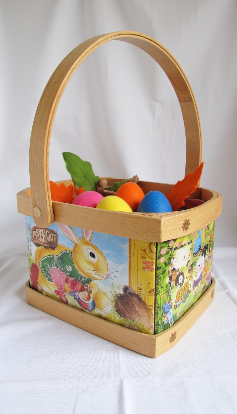 10. Decoupage Storybook Basket
