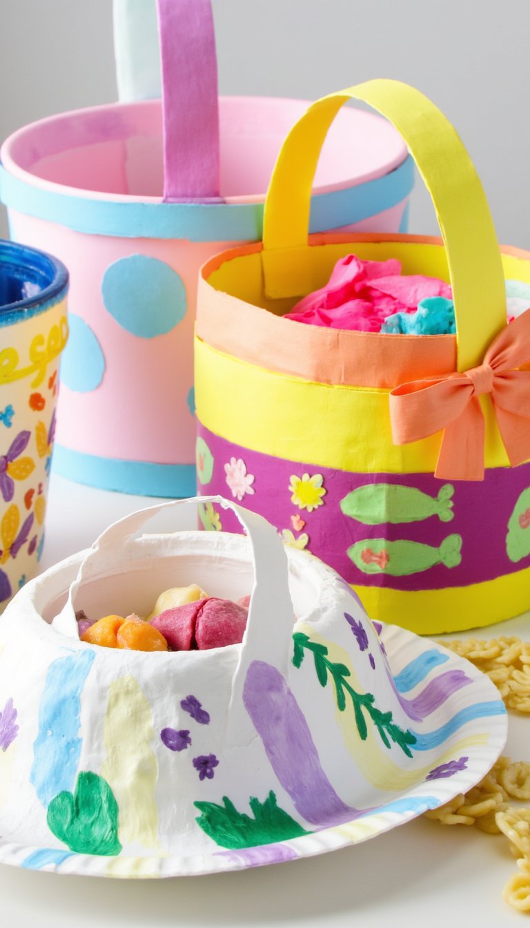 6. Paper Plate Easter Baskets