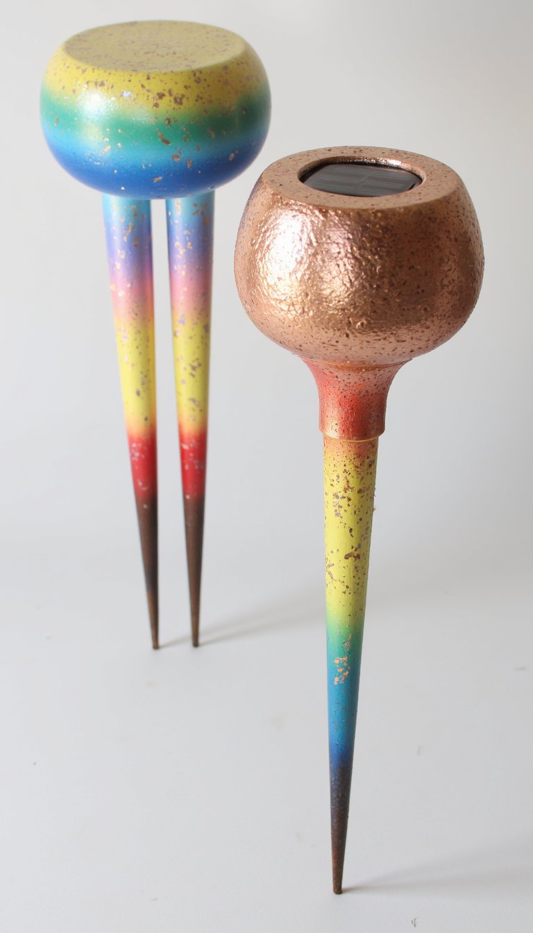 9. Painted Patterned Light Stakes
