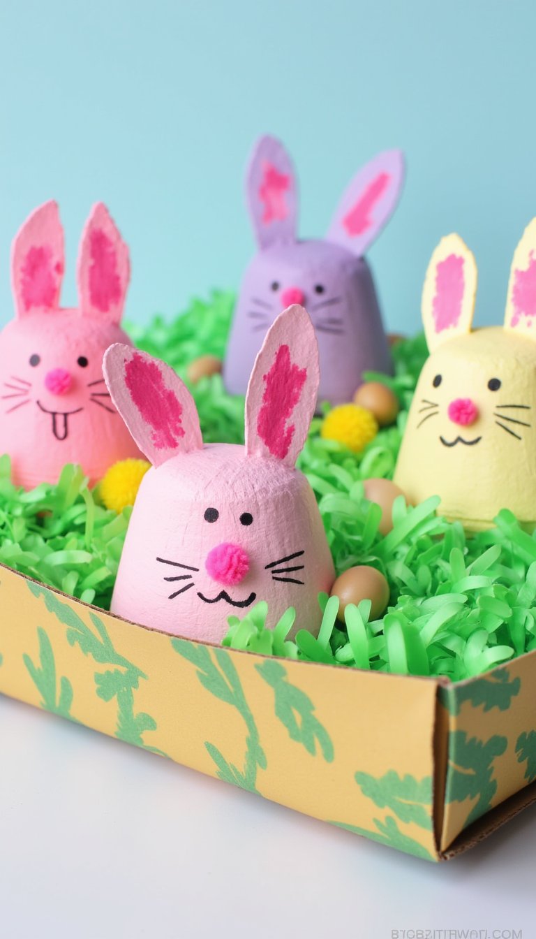 8. Egg Carton Bunnies
