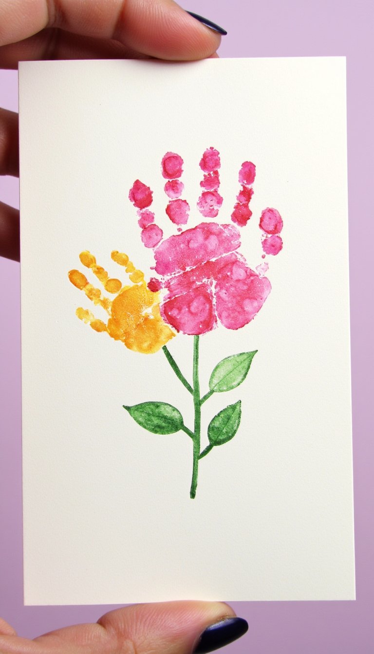 5. Thumbprint Flower Bouquet Card